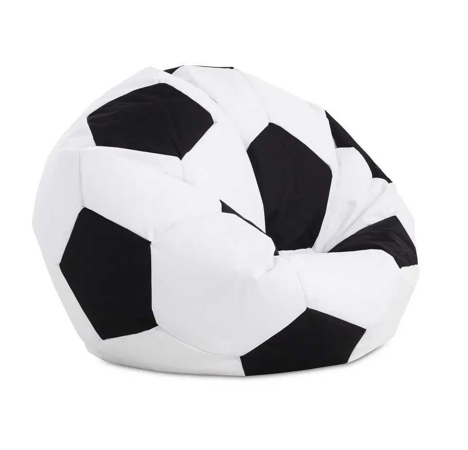 Textilhome Football Pouf Pallone Calcio 90 cm Marrone Nero