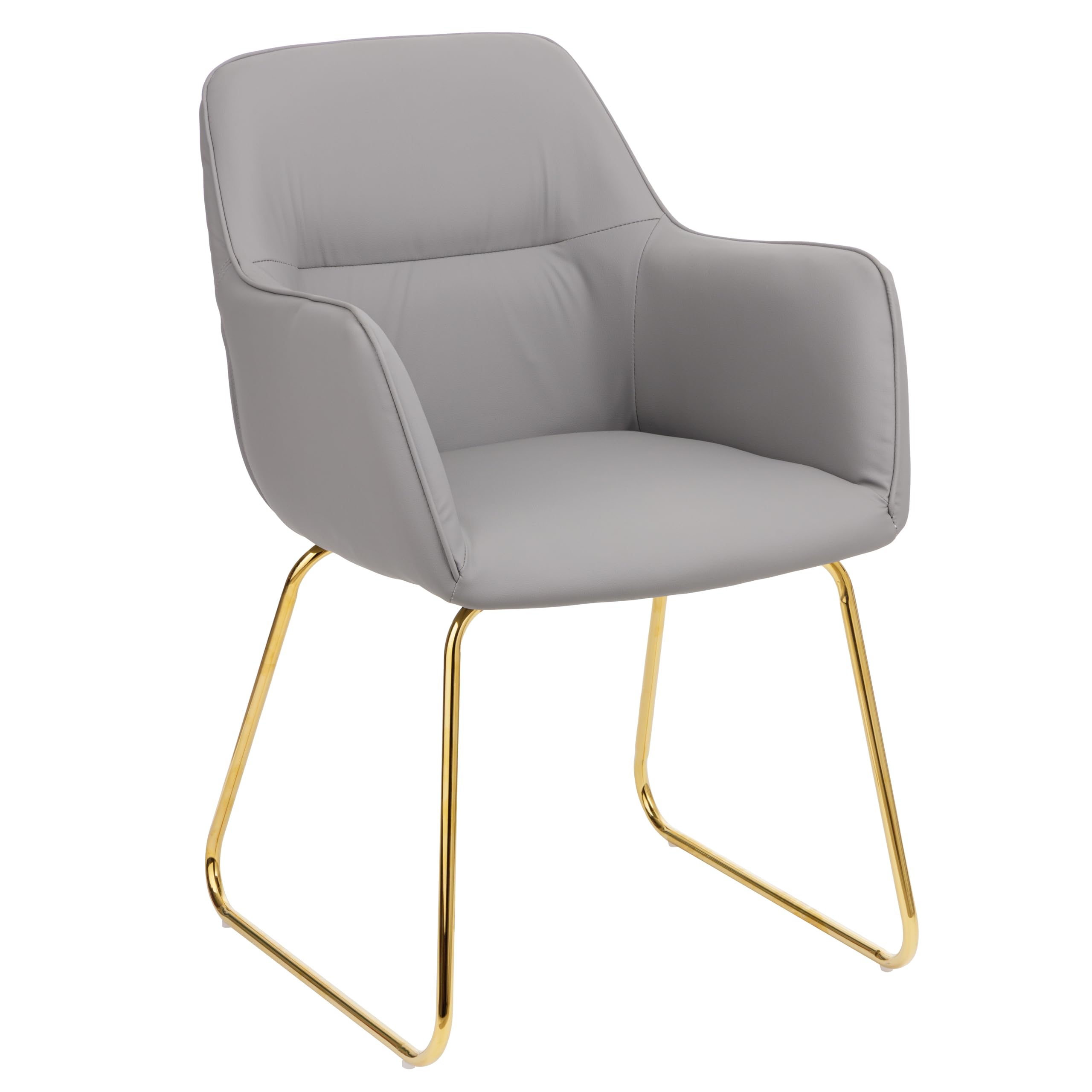 Baroni Home Poltrona Moderna poltrona grigia ecopelle 55x84x47 cm