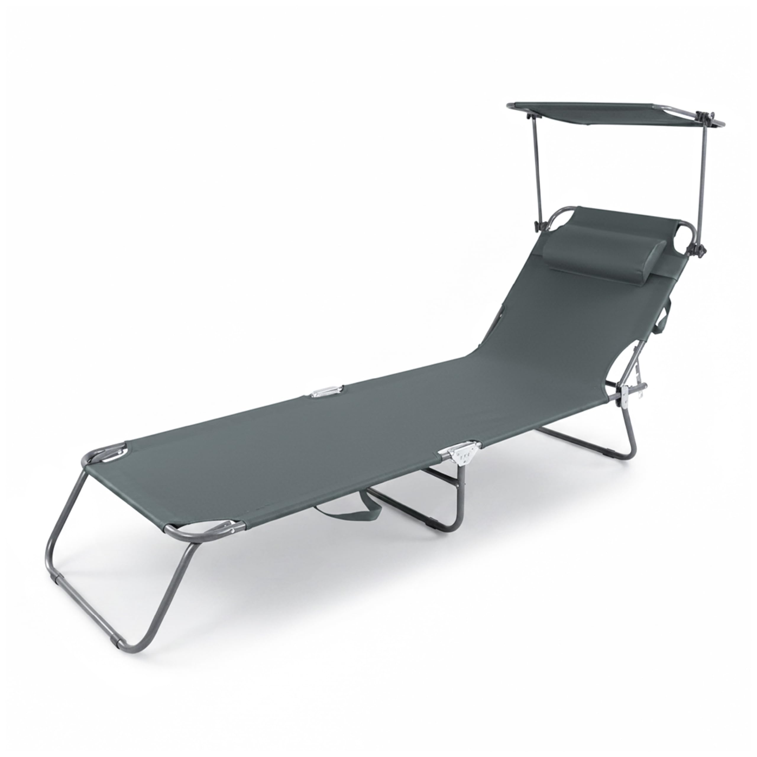 Baroni Home sdraio pieghevole panna 186x55x24 cm parasole