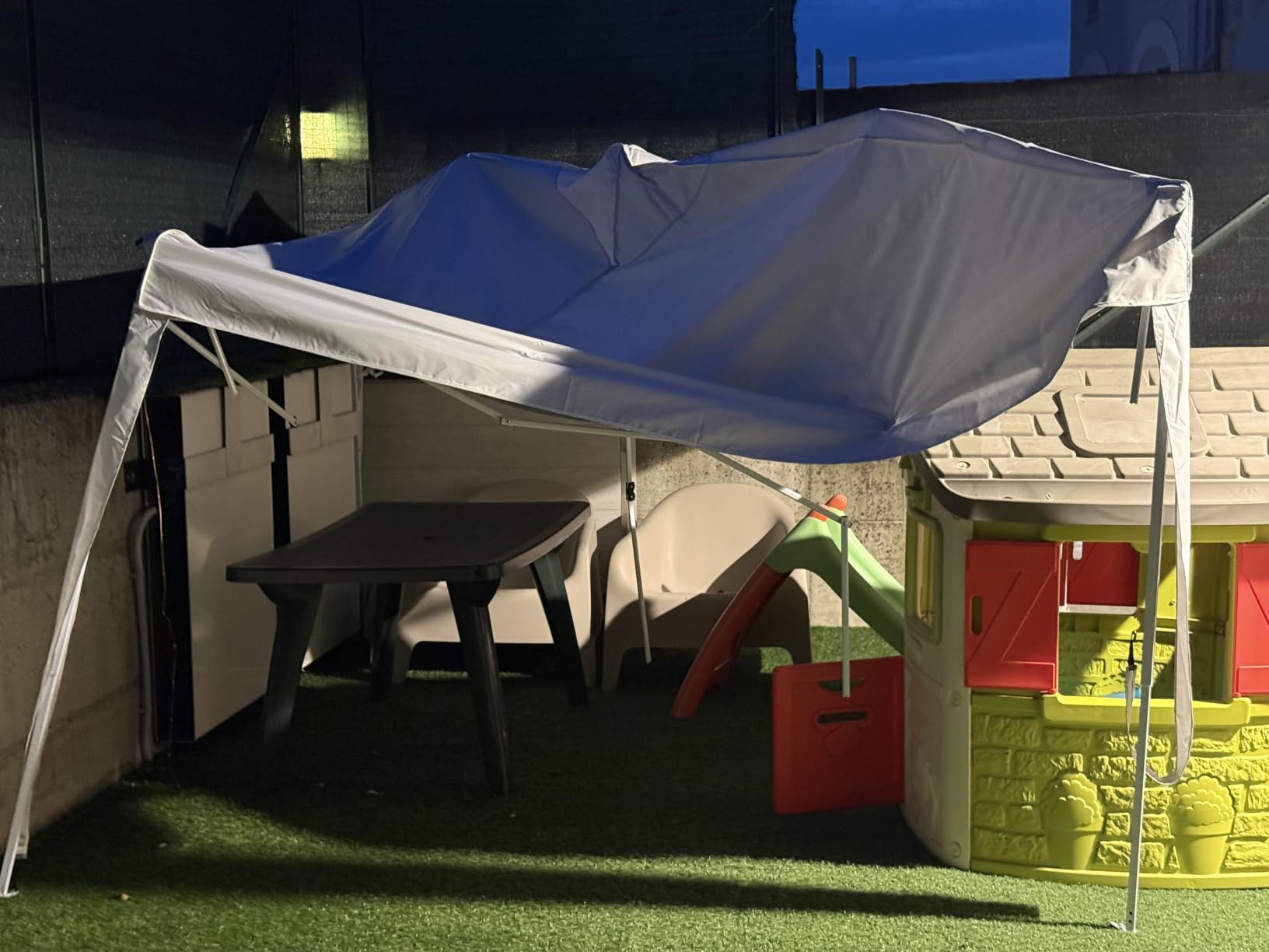 Baroni Home Gazebo 3x3 m Bianco Pieghevole con 4 Pareti