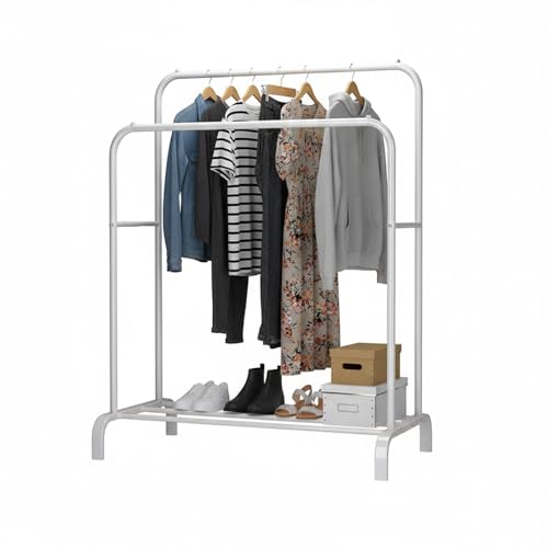 Baroni Home Stand Appendiabiti Doppia Barra Bianco 110x55x145 cm