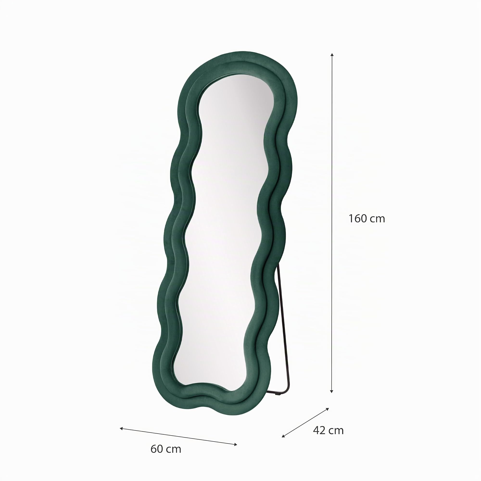Baroni Home specchio da terra velluto verde scuro 160x60 cm