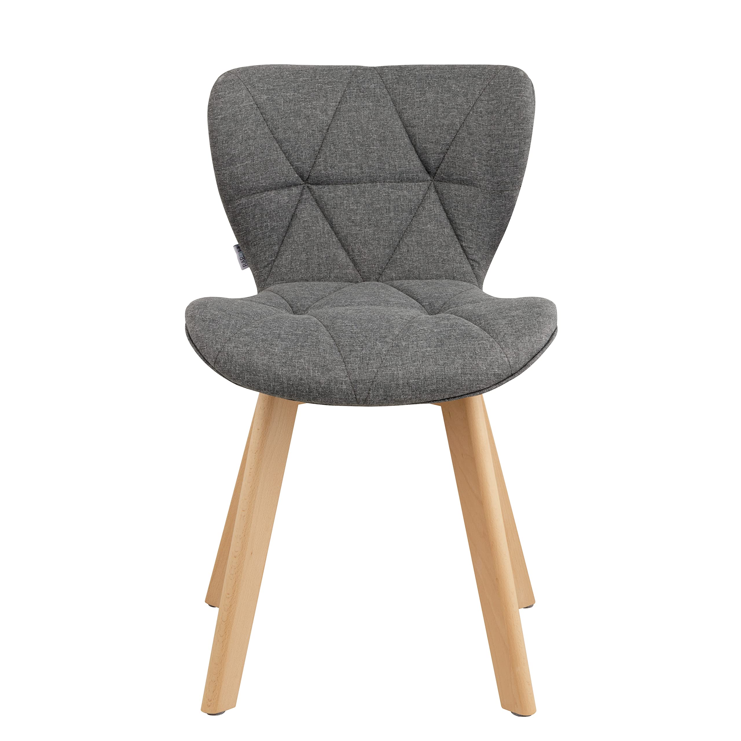 Baroni Home sedia grigia 4 pezzi gambe legno