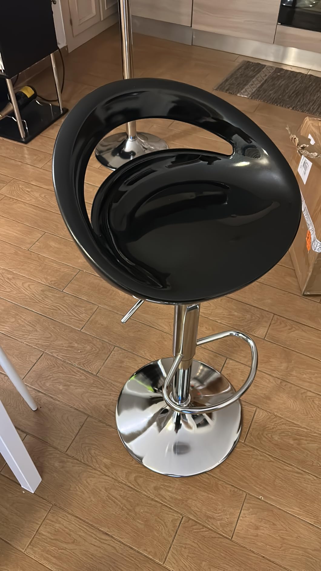 Baroni Home sgabello bar girevole nero altezza regolabile