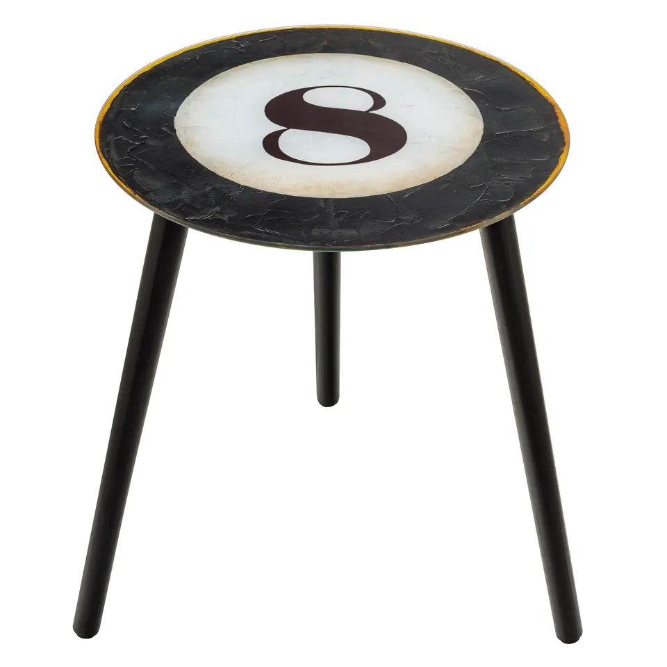 Baroni Home tavolino vetro Biliardo 42x42x40 cm soggiorno