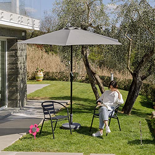 Baroni Home Ombrellone da Giardino Grigio 270x236 cm con Manovella