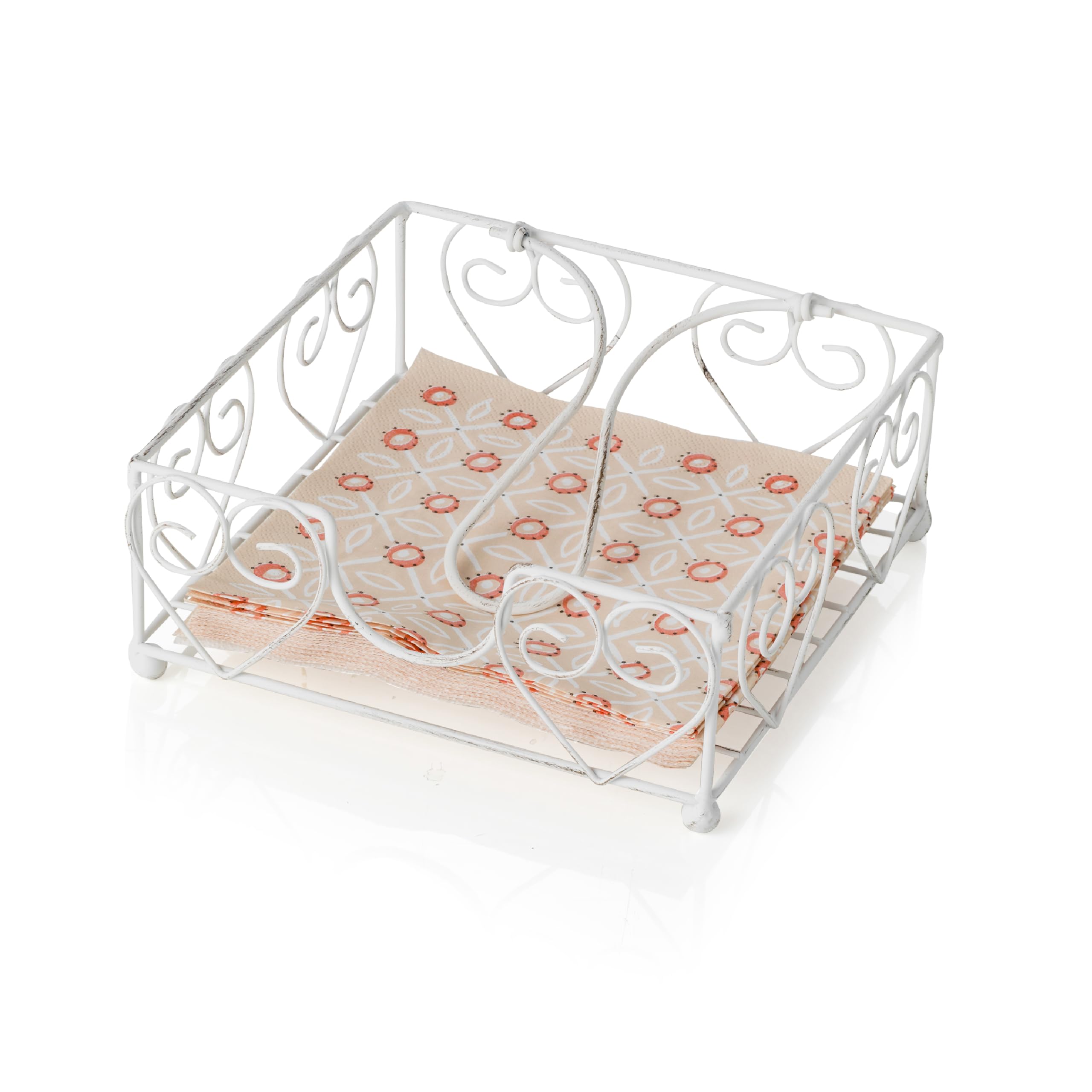 Baroni Shabby Chic portatovaglioli in ferro 20x20x8 cm
