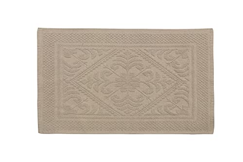 Baroni Home tappeto bagno cotone 50x80 tortora assorbente