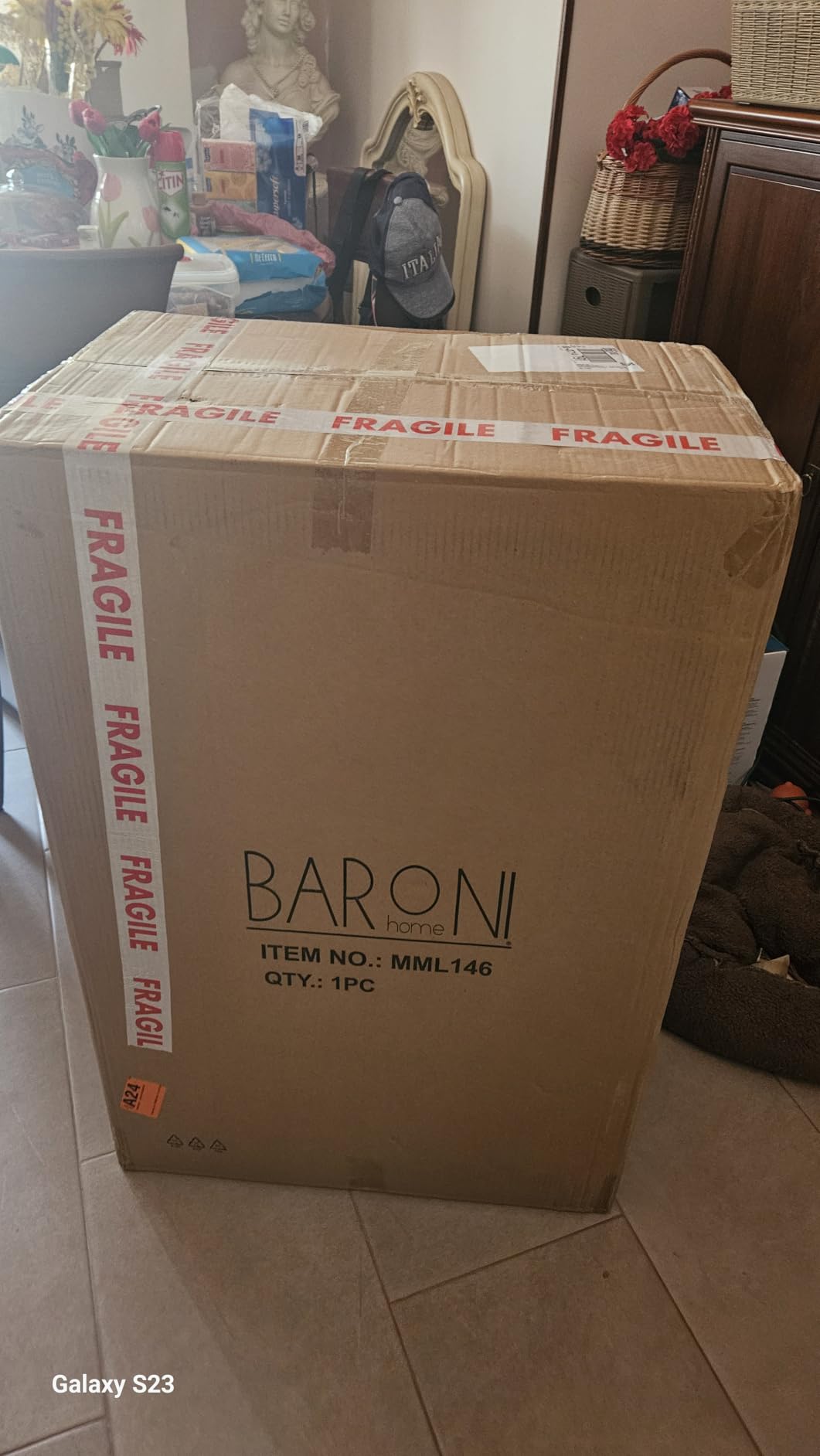 Baroni Home Mobile da Stiro Bianco 3 Cesti 54x36x86 cm