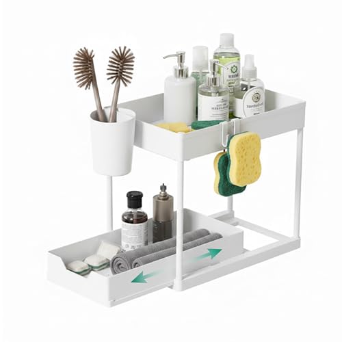 Baroni Home Organizer Sottolavello 2 Livelli Bianco 21x38x36 cm