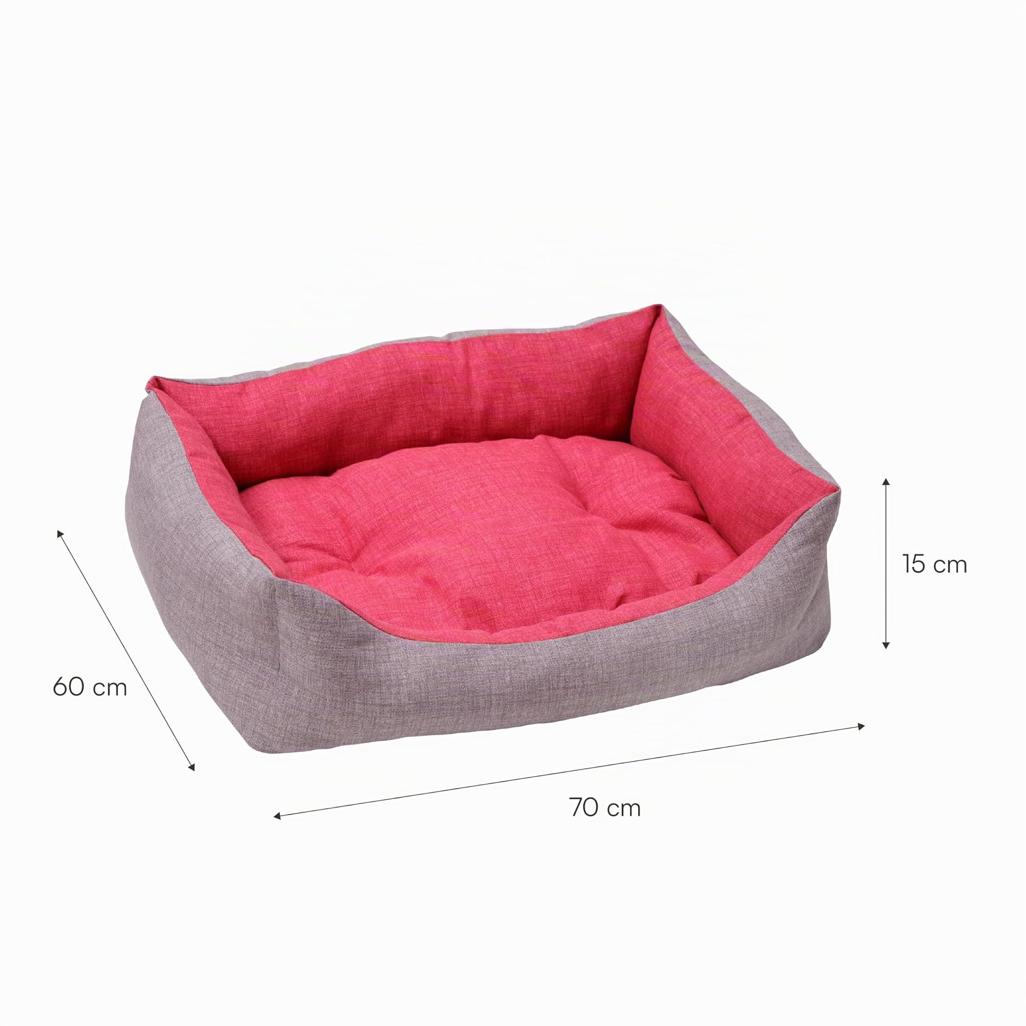 Baroni Home Cuccia Cane M 60x70 cm Grigio Bordeaux Lavabile