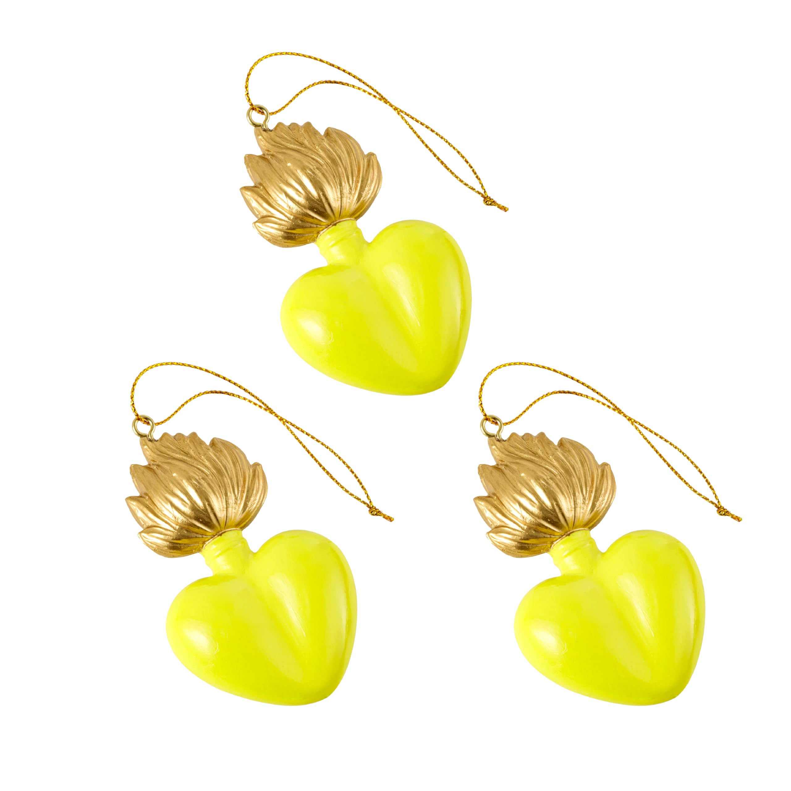 Baroni Home Sacro Cuore set 3 pendenti resina turchese oro