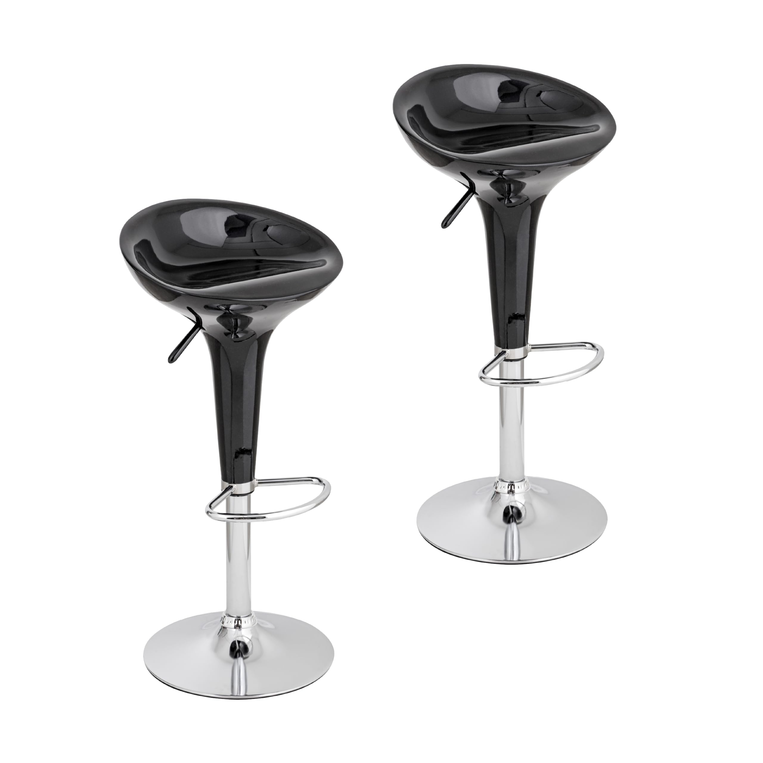 Baroni Home Sgabello Bar Girevole Bianco 2 Pezzi Altezza Regolabile