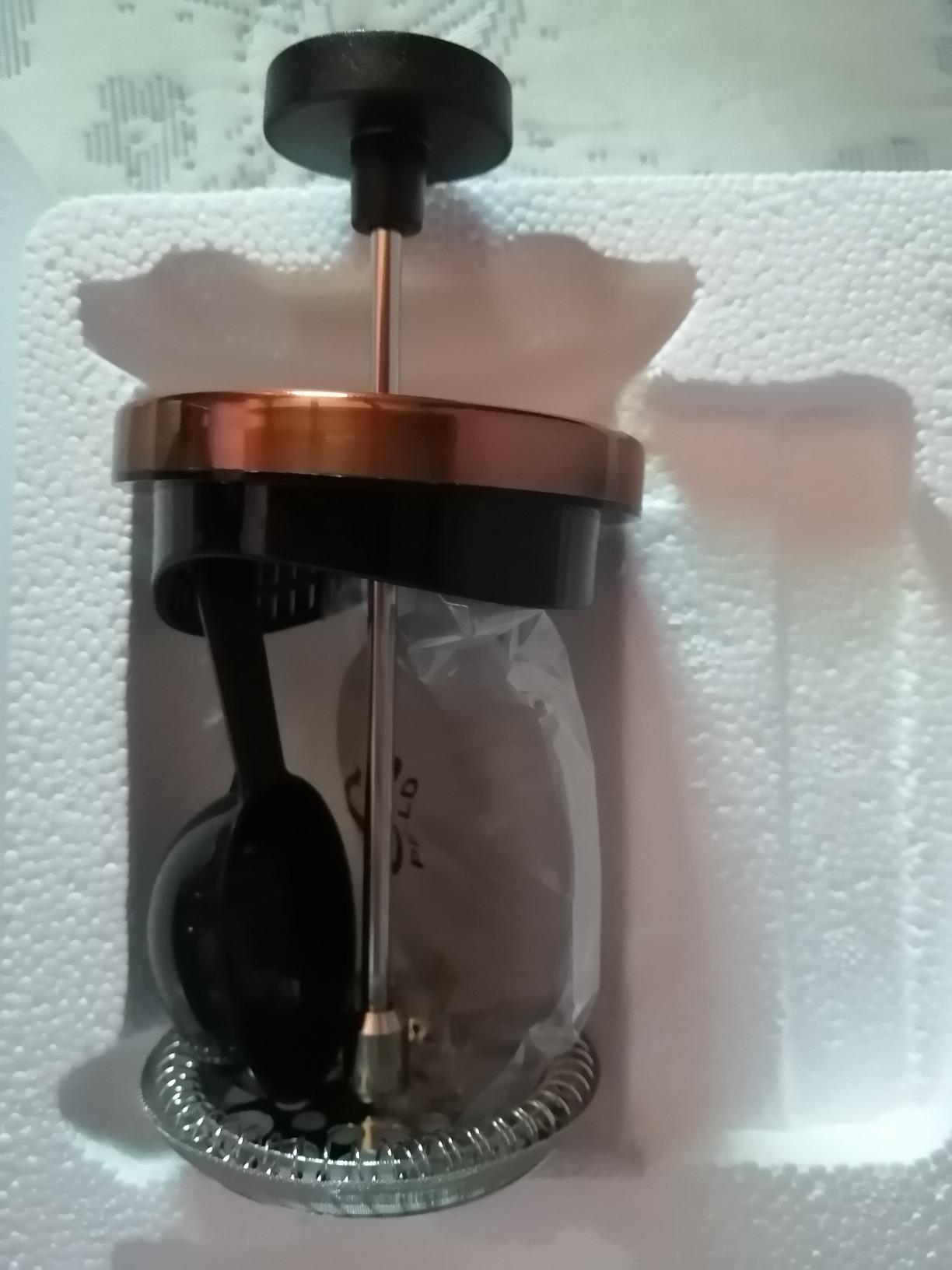 bonVIVO French Press Caffettiera Stantuffo Rame 8 Tazze Vetro