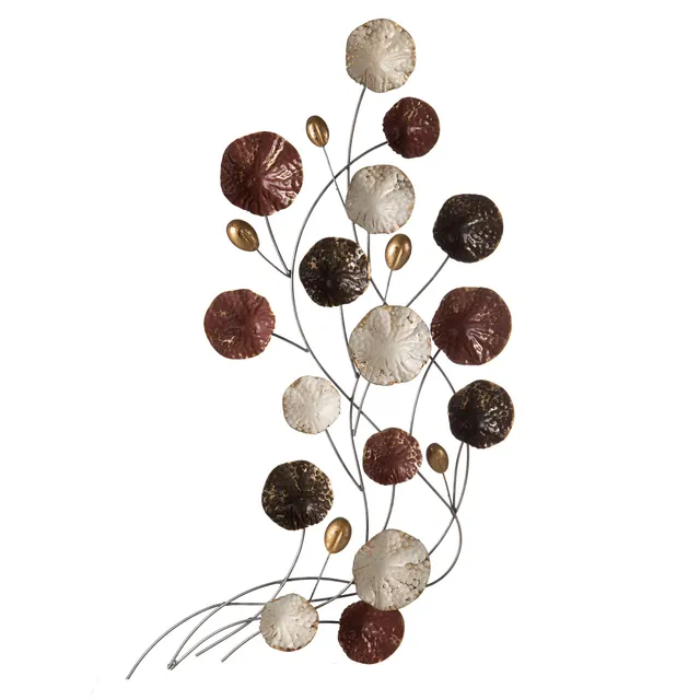 Baroni Ramo Fiori quadro 3D metallo bronzo 51x91 cm