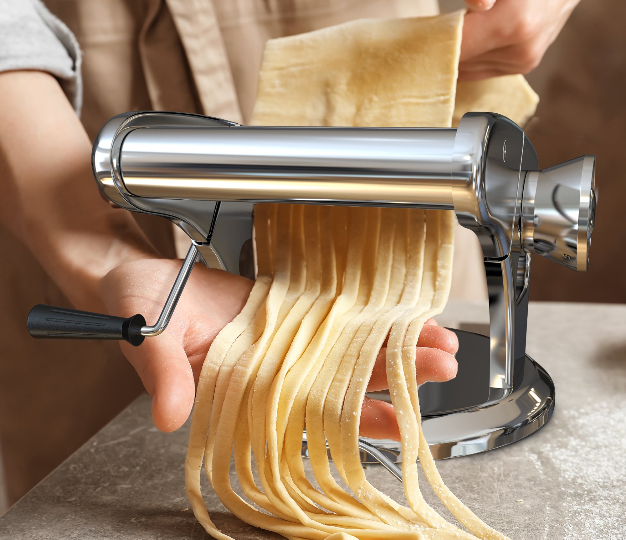 bonVIVO Pasta Mia macchina pasta fresca acciaio inox ventosa