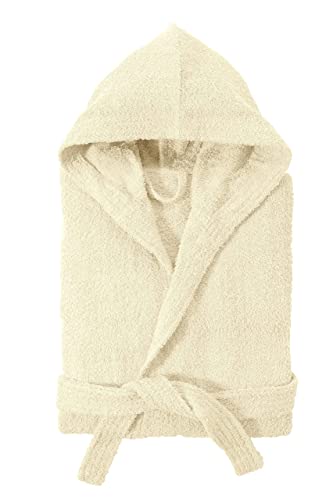 Baroni Home Accappatoio Spugna Cappuccio XL Crema 100% Cotone