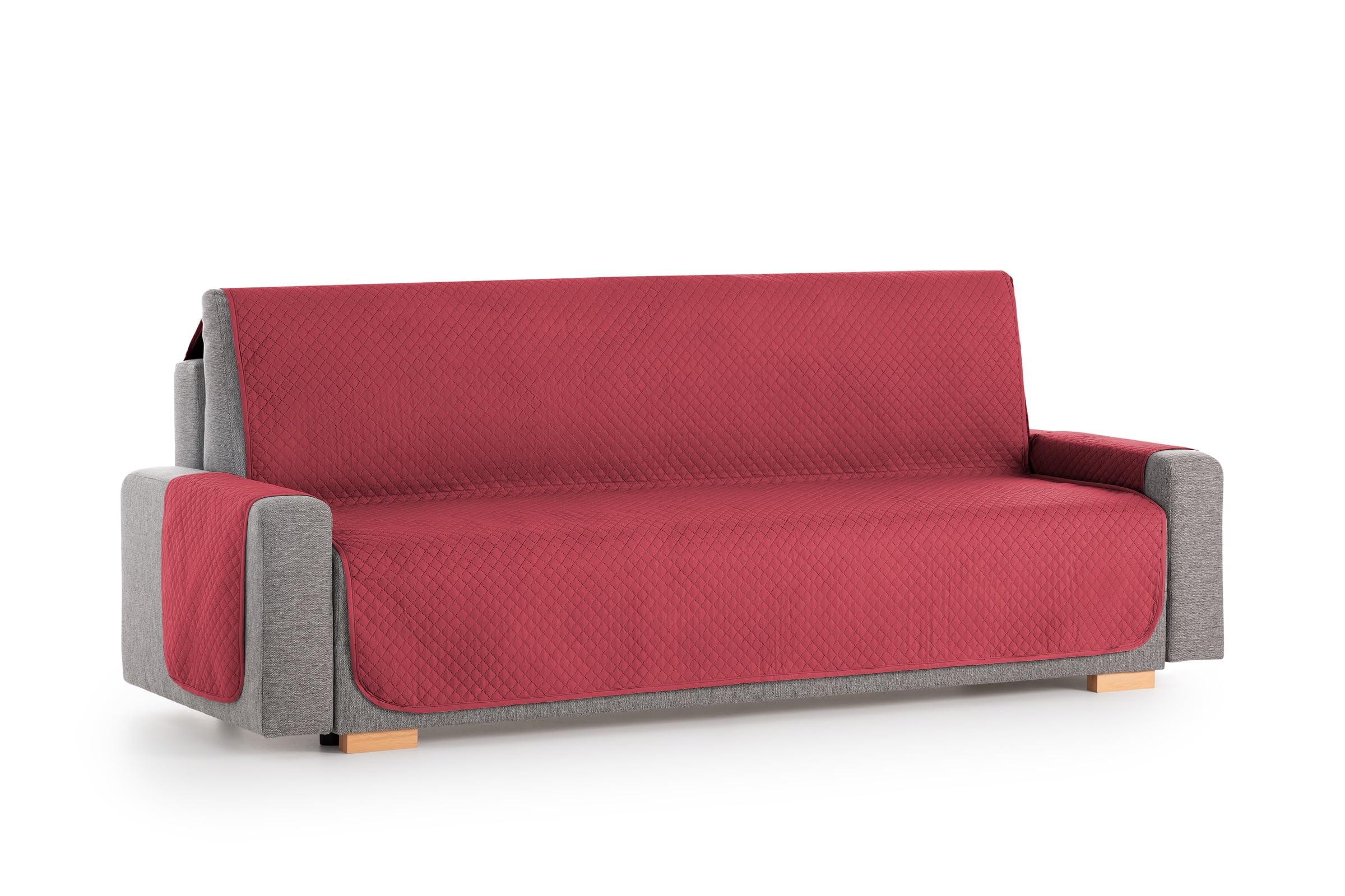 Textilhome Adele copridivano 3 posti 160 cm rosso trapuntato