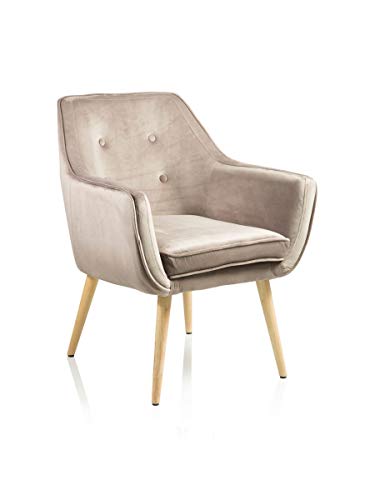 Baroni Montemaggi Poltrona Velluto Gambe Legno 65x65x85 cm