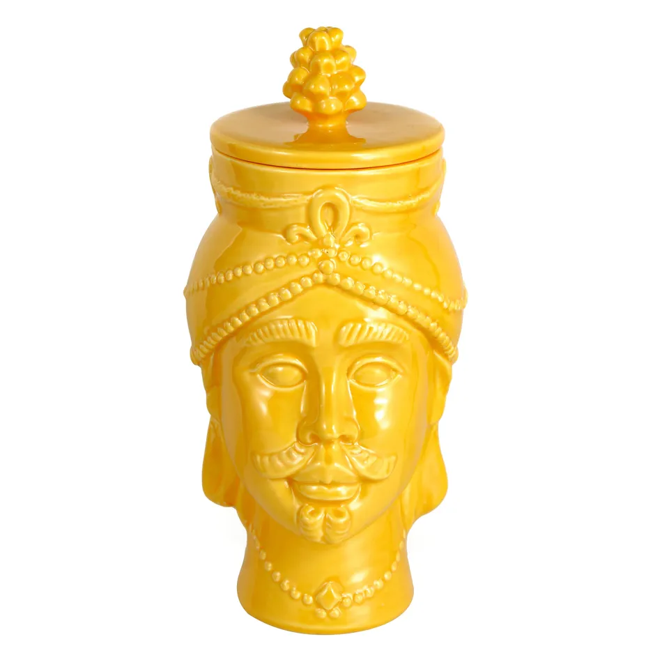 Baroni Home Re Giallo testa di moro barattolo 25 cm ermetico