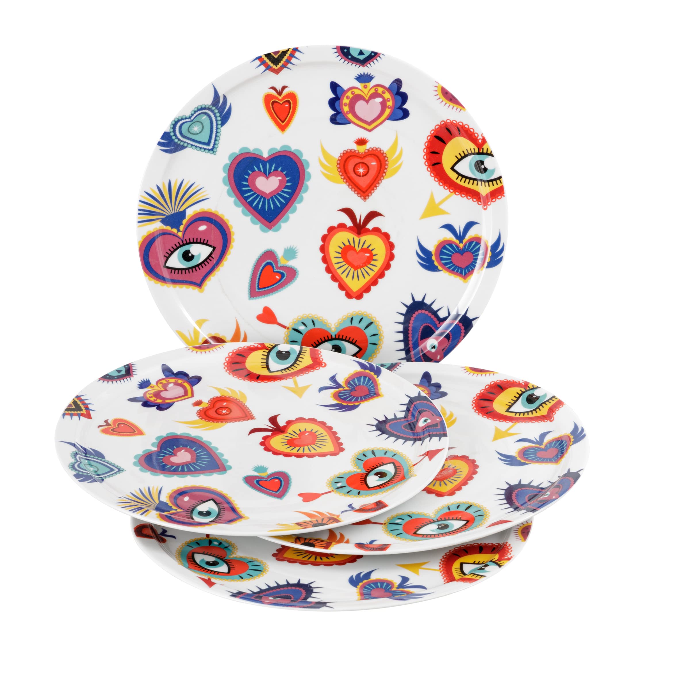 Baroni Home Set 4 Piatti Pizza Cefalù Porcellana 31 cm