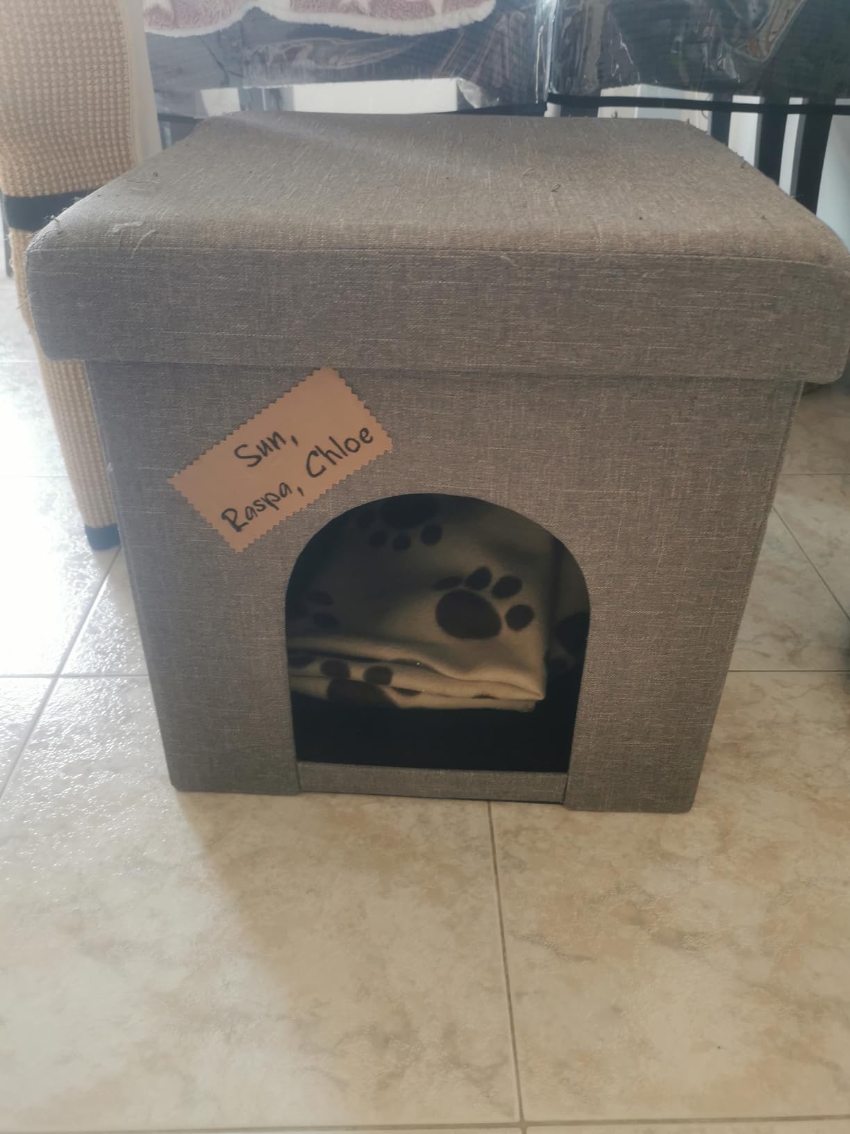 Baroni Home cuccia cane gatto tortora 38x38 cm pieghevole