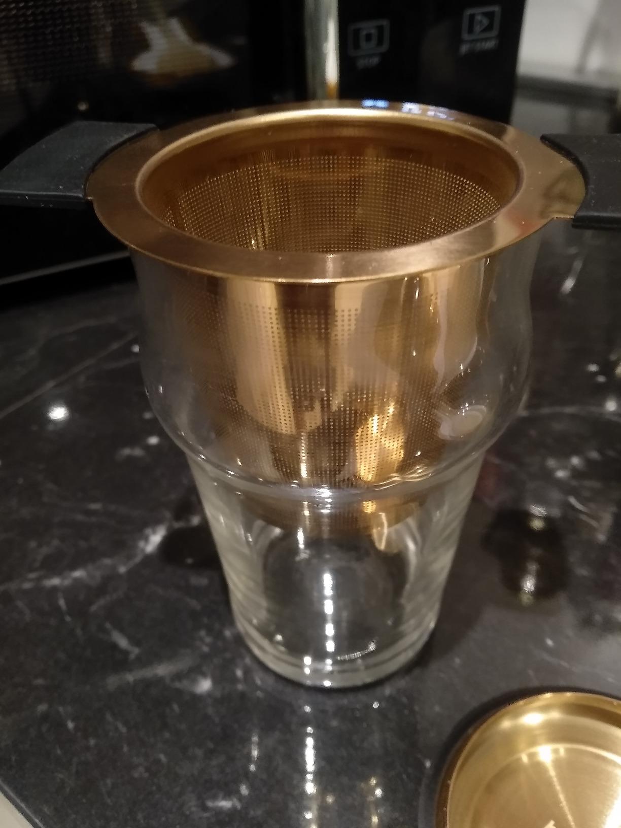 bonVIVO Puri Infusore Te Inox Rame con Coperchio