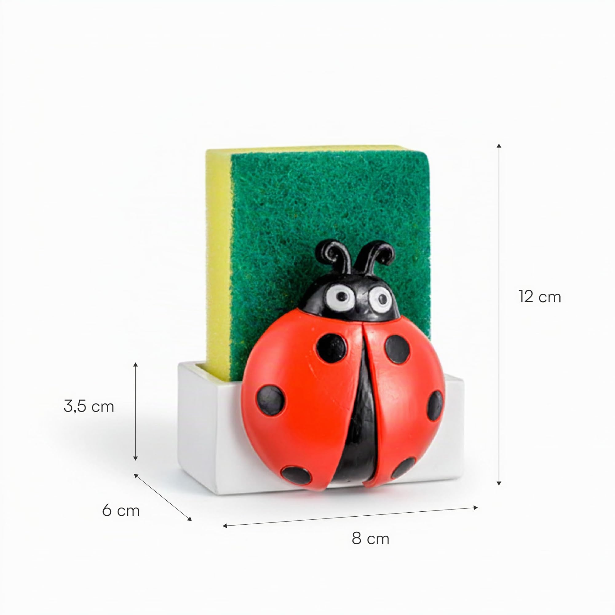 Baroni Home Portaspugna Cucina Coccinella con Spugna