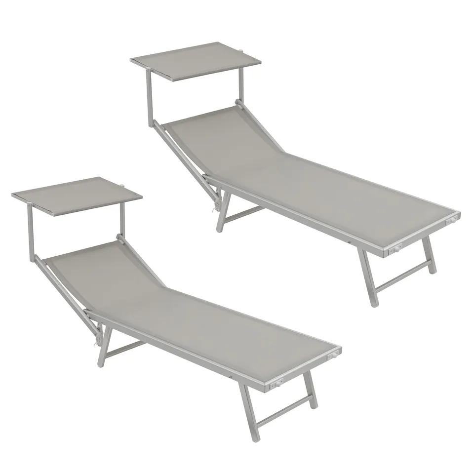 Baroni Home Set 2 Lettini Prendisole Grigi Tettuccio 60x190 cm