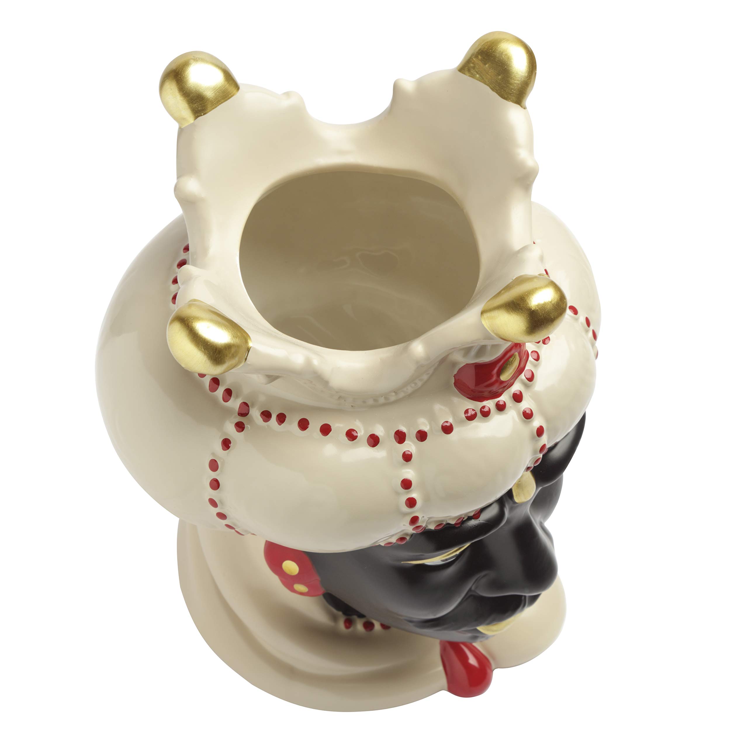 Baroni Re Volto Scuro testa di moro vaso ceramica 25 cm