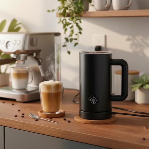 Baroni Home Montalatte Elettrico 4 in 1 Schiumalatte 300 ml Caldo Freddo