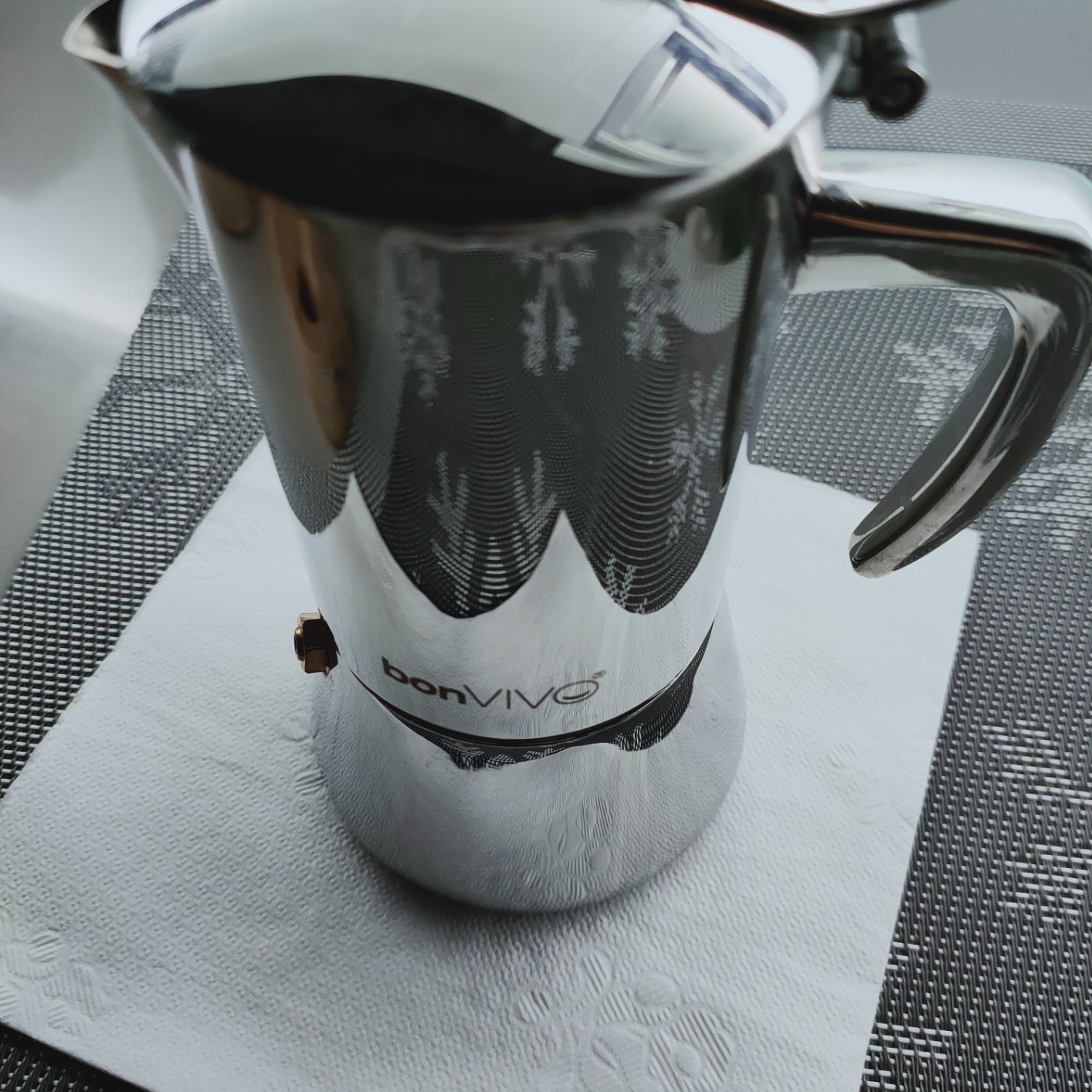 bonVIVO Moka 2 Tazze 100 ml Rame Induzione Acciaio Inox