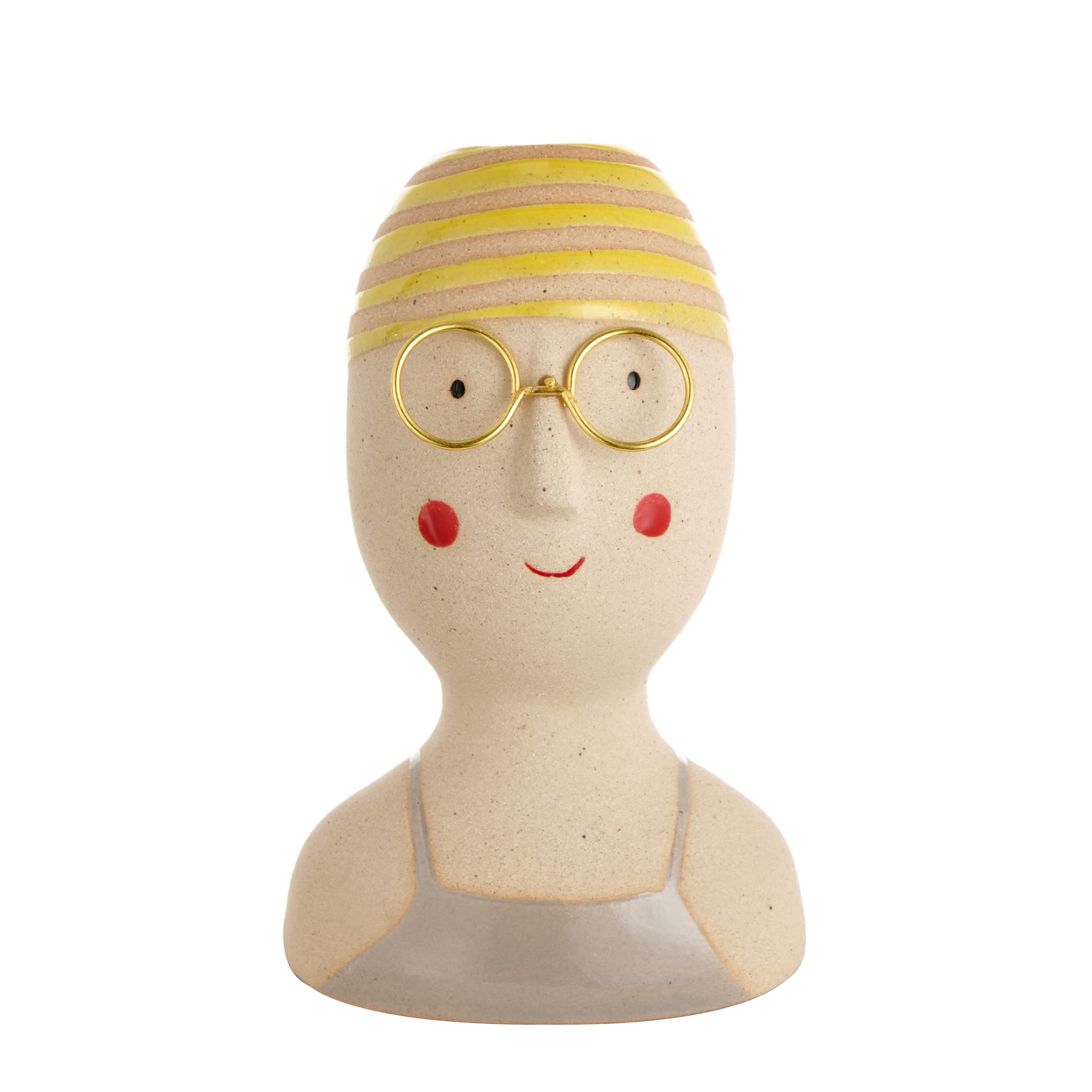 Baroni Home Statuetta Nuotatrice Costume Giallo Ceramica 22 cm
