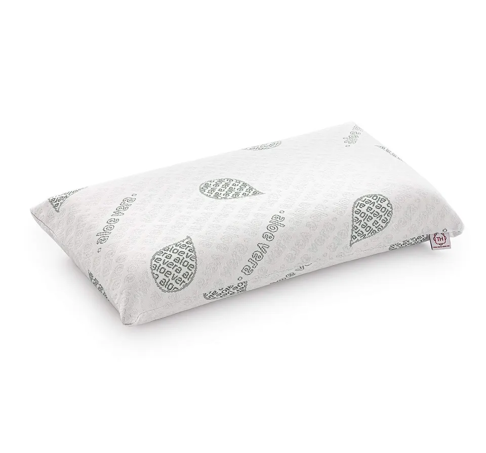 Textilhome Cuscino Memory Foam Cervicale 70 cm Aloe Vera Sfoderabile