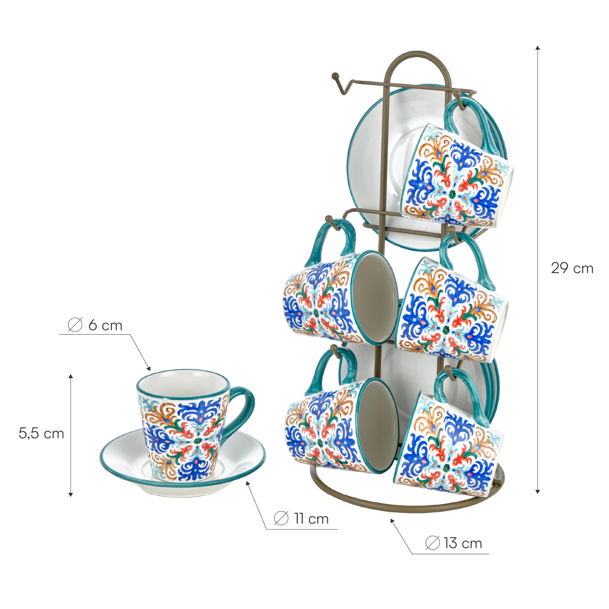 Baroni Home Capri Ensemble de Tasses set tazzine ceramica