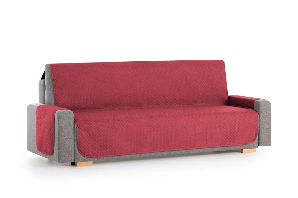 Textilhome Adele copridivano 3 posti 160 cm rosso trapuntato