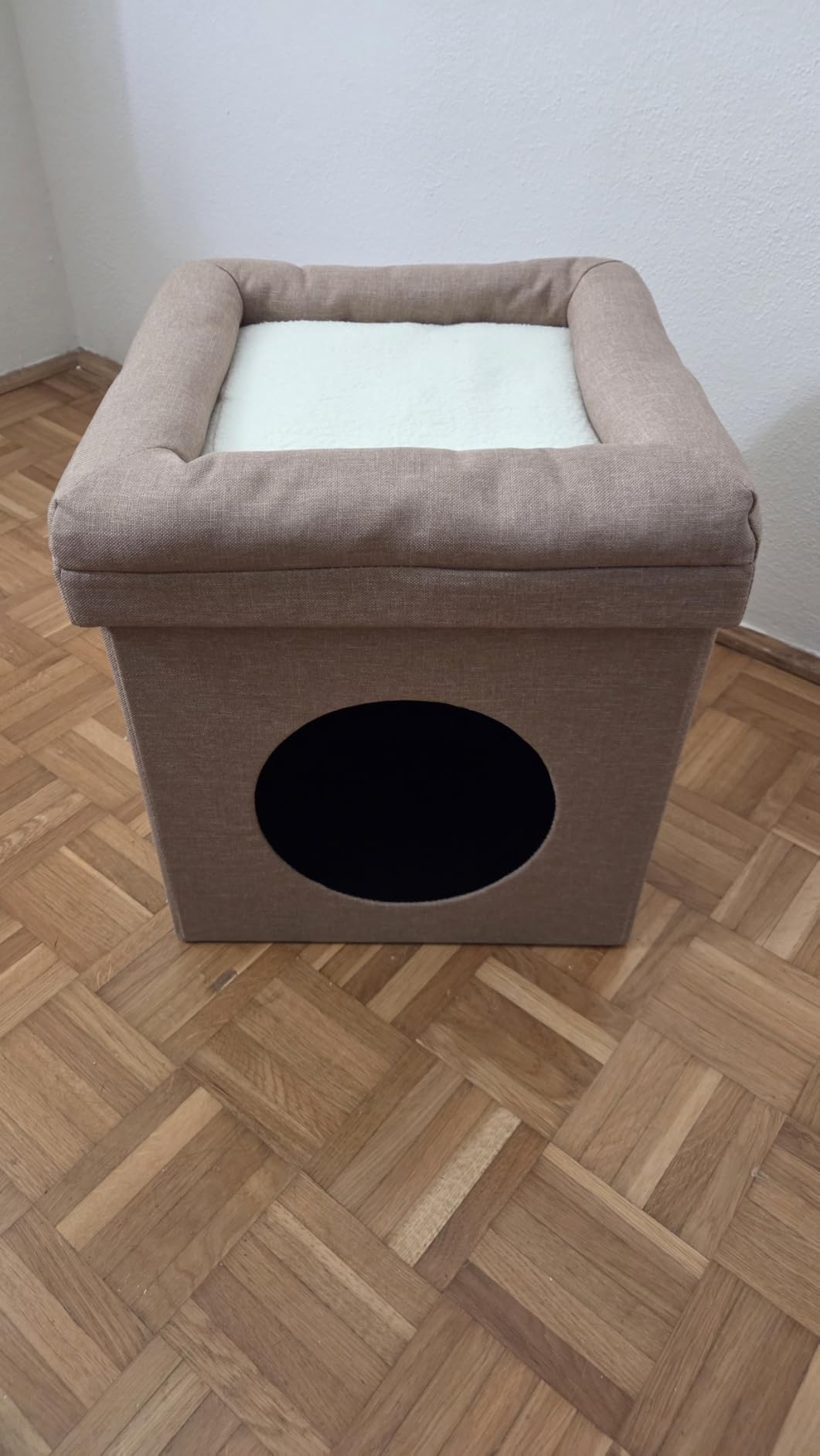 Baroni Home Cuccia Cane Gatto Pouf Marrone 38x38x42 cm