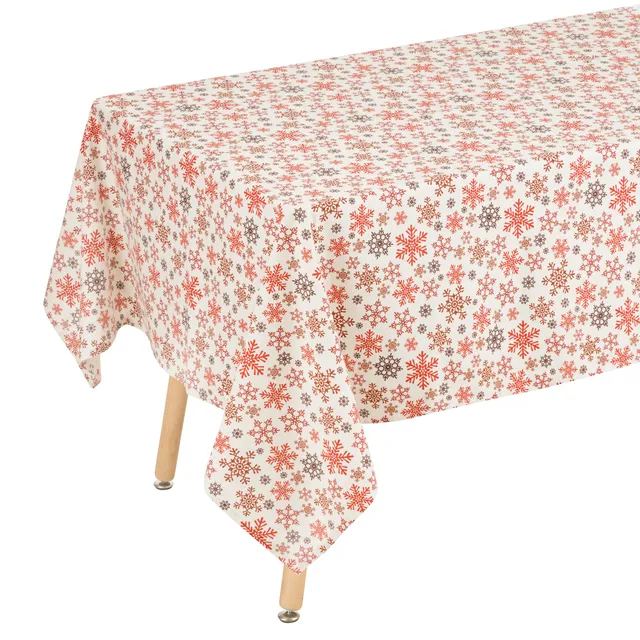 Baroni Home Tovaglia Cotone Fiocchi Neve 160x300 10 Posti