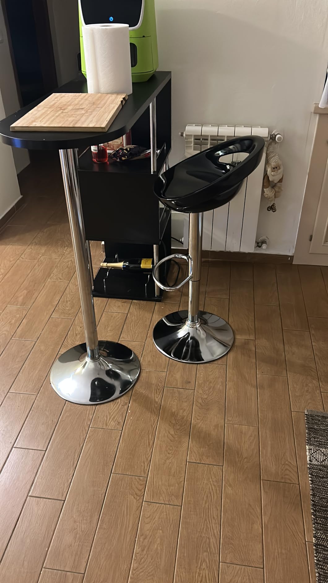 Baroni Home sgabello bar girevole nero altezza regolabile