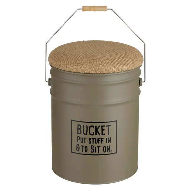 Baroni Home pouf contenitore tortora juta 40x31 cm