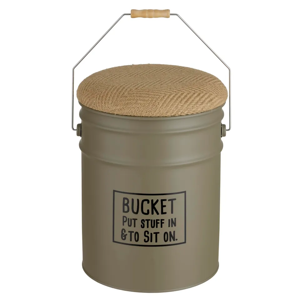 Baroni Home pouf contenitore tortora juta 40x31 cm