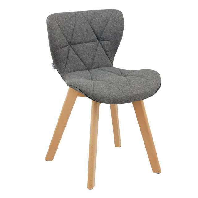 Baroni Home sedia grigia 1 pezzo gambe legno