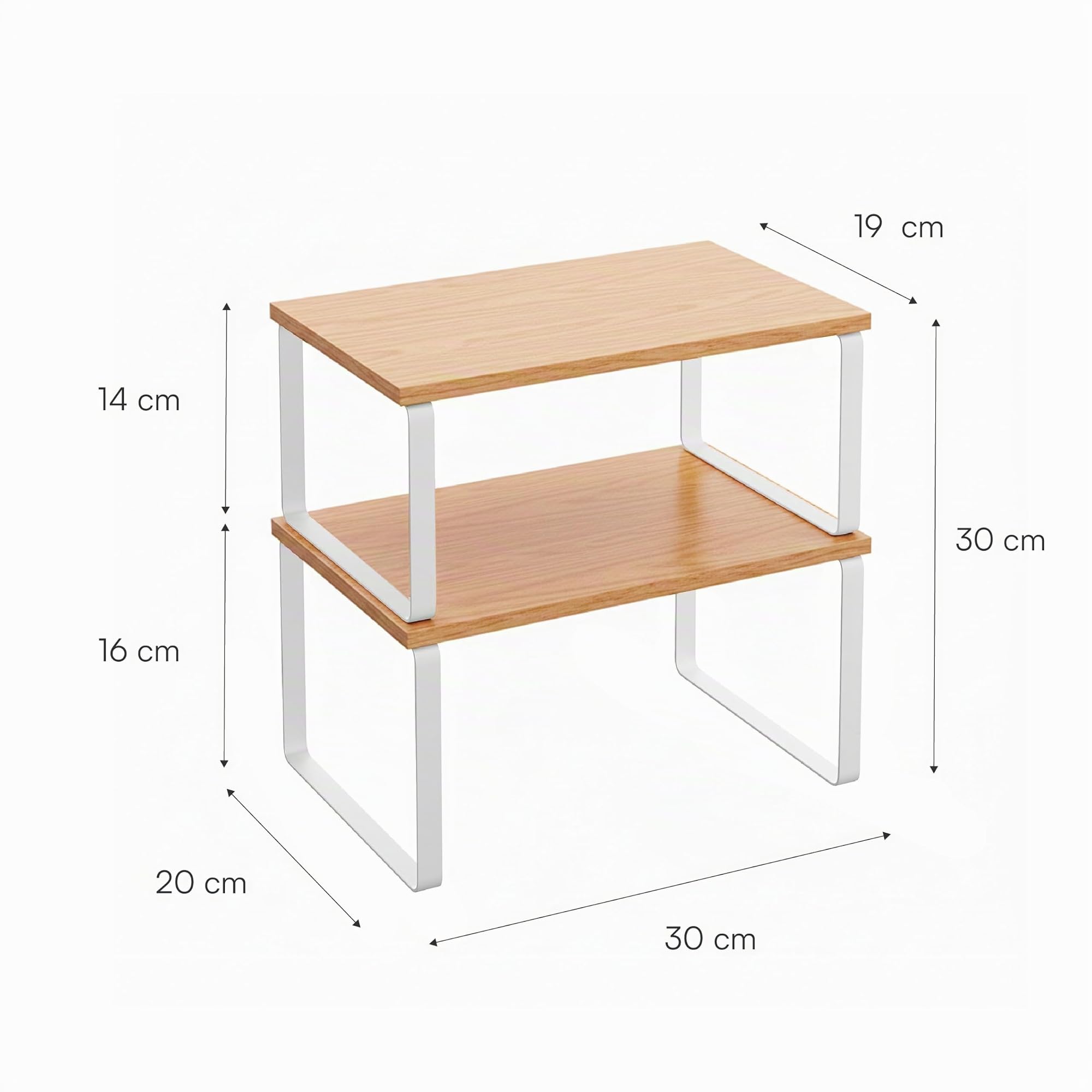 Baroni Home set 2 alzate cucina naturali 30x20x30 cm salvaspazio