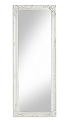 Baroni specchio da parete rettangolare 55x142 cm bianco anticato