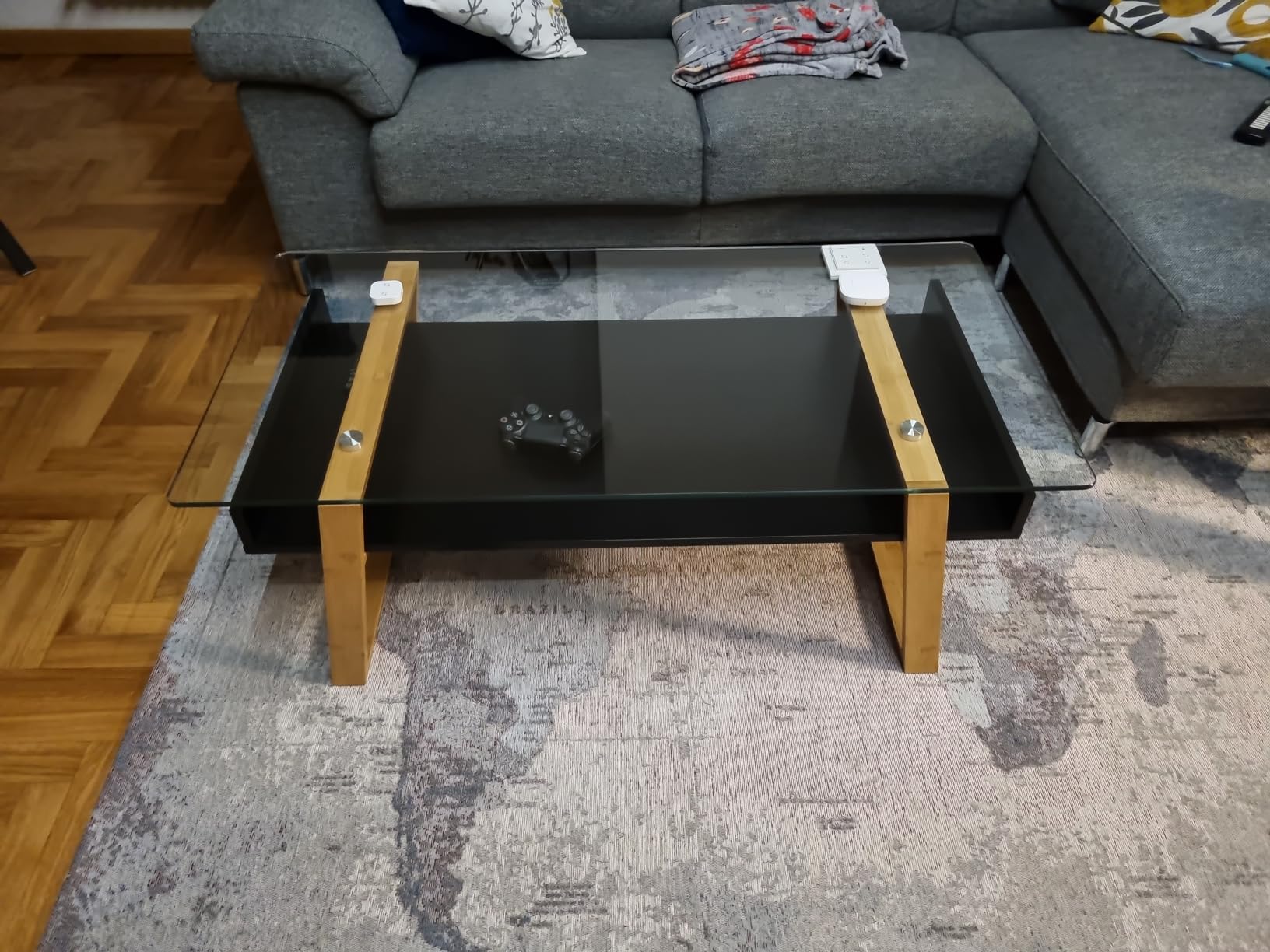 bonVIVO Donatella Scrivania Piccola Bianco H 40 cm Vetro