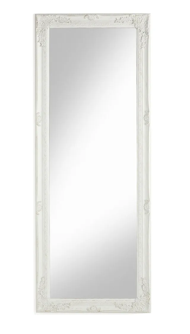 Baroni specchio da parete rettangolare 55x142 cm bianco anticato