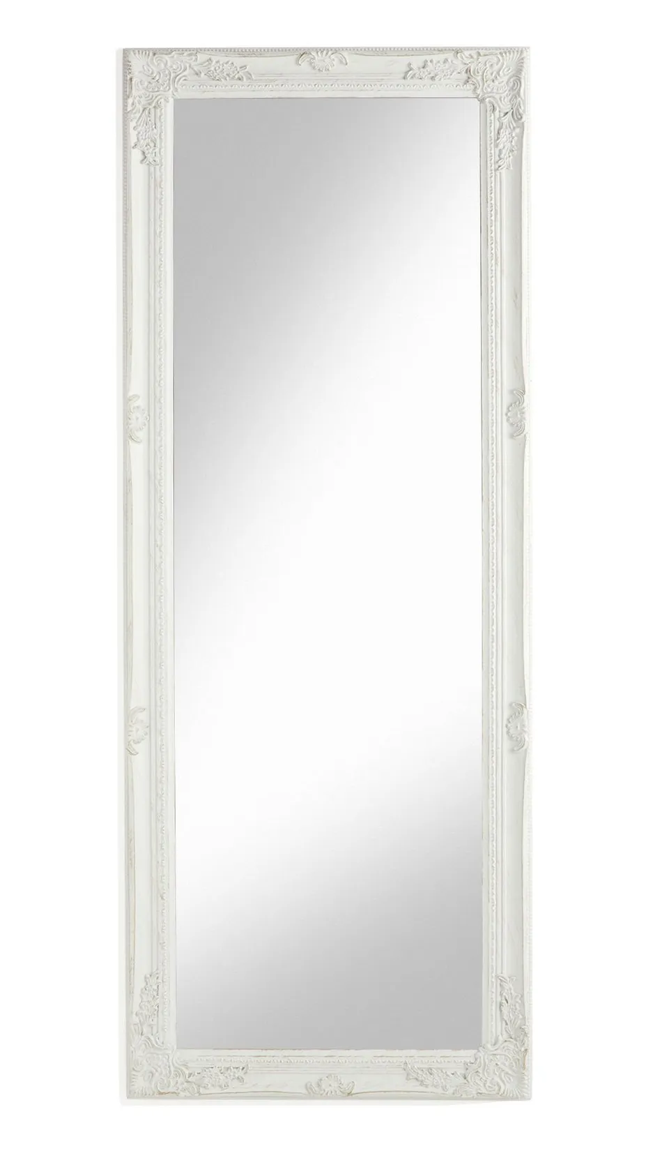 Baroni specchio da parete rettangolare 55x142 cm bianco anticato
