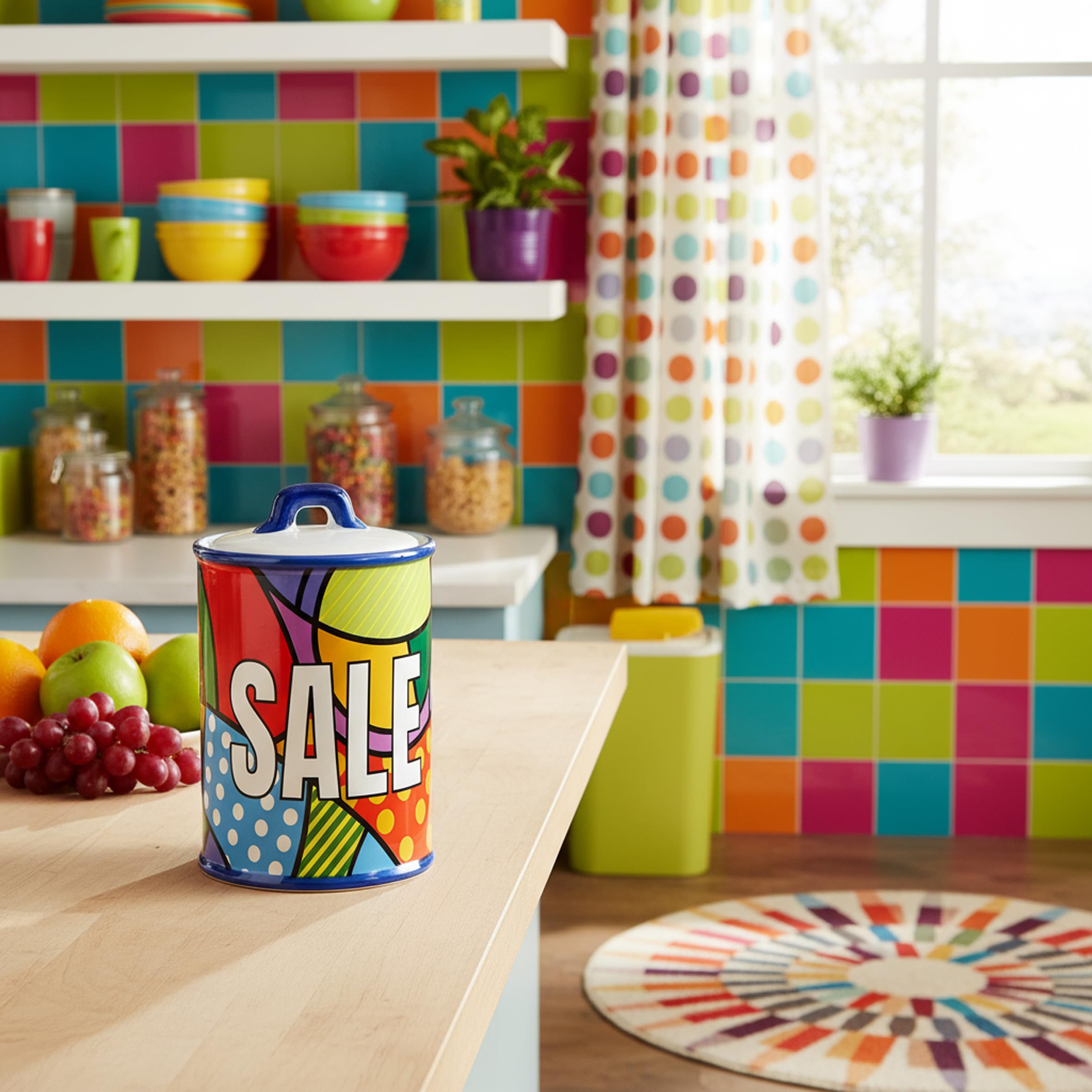 Baroni Home Linea Pop Barattolo Sale Ceramica 11x11x17