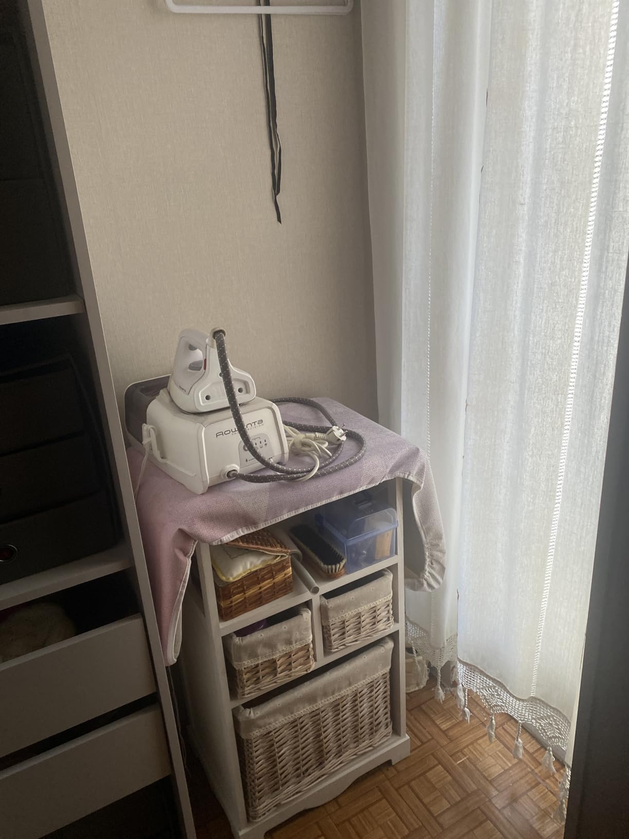Baroni Home Mobile da Stiro Bianco 3 Cesti 54x36x86 cm