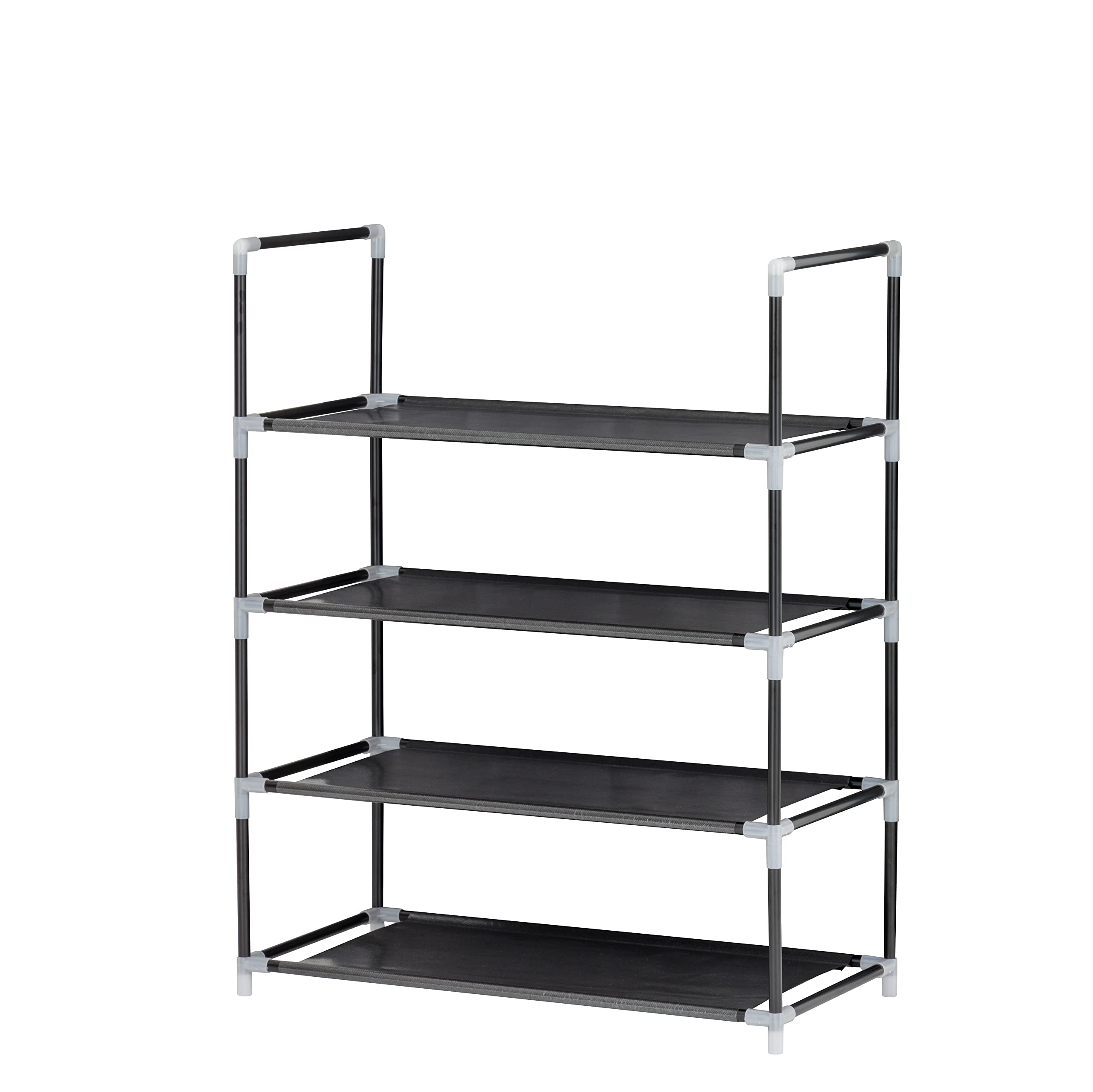 Baroni Home scarpiera salvaspazio nera 4 ripiani 57x28x72 cm